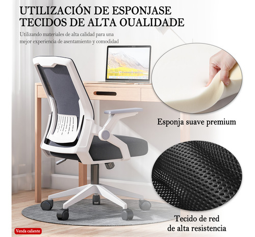 Silla Oficina Ergonómica Soporte Lumbar Brazos Abatibles