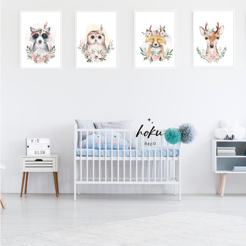 Imagen 2 de 2 de Cuadro Infantiles Delicados - Animales - 20x25