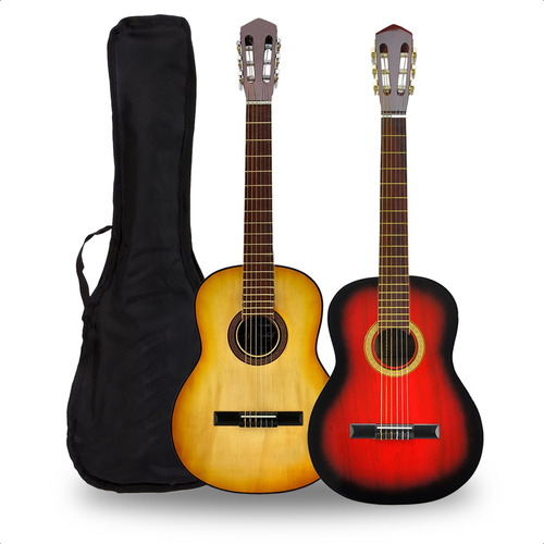 Guitarra Criolla Clasica Colores Superior + Funda + Pua Pack