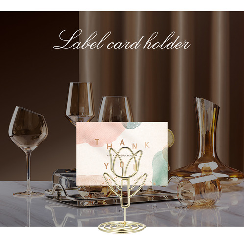 Soporte Para Números De Mesa Con Forma De Tulipán, Clips En