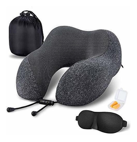 Almohada De Viaje Mlvoc, 100% Espuma Viscoelástica Pura, Cóm