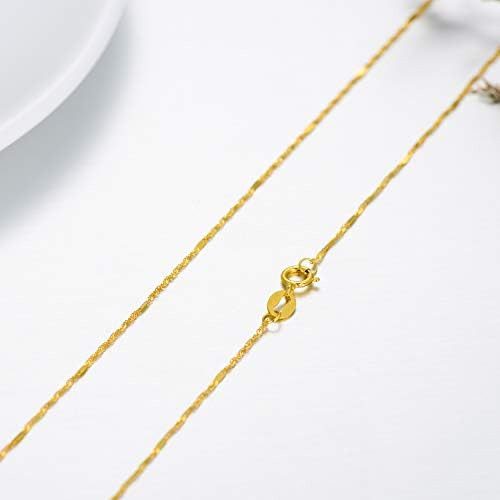 Sisgem Collar De Cadena De Oro Macizo De 18 Quilates, Collar