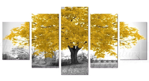 Kit Quadro Decorativo  5 Peças Árvore Da Vida