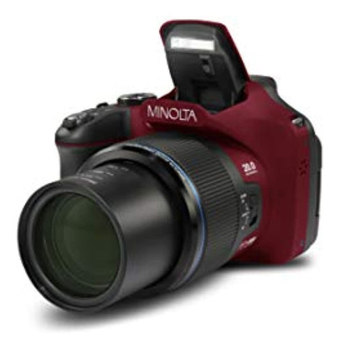 Cámara Digital Minolta mn67z-r Roja Shot De 20 Megapíxeles Hd Con Zoo