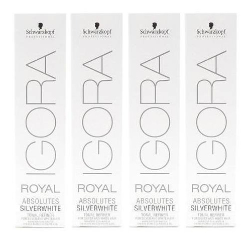 Kit X4 Tintura Schwarzkopf Igora Absolutes Silverwhite 60ml