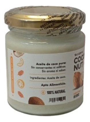 Aceite De Coco Neutro X 200cc Sin Conservante Ni Aditivos