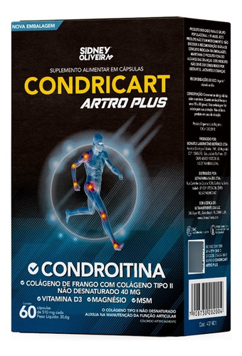 Colágeno C2 Condroitina Magnesio Msm Vitamina D3 - 60 Cáps