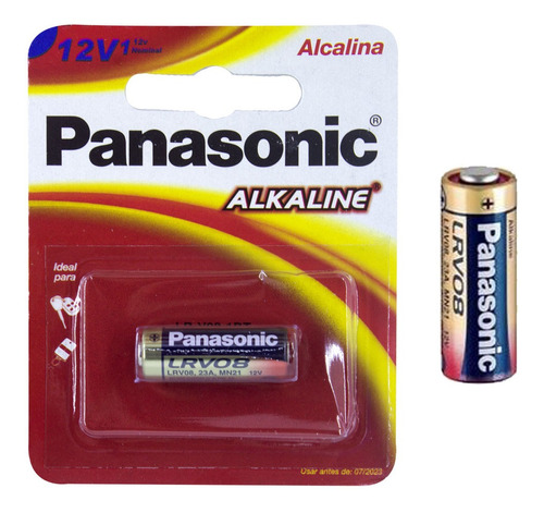 01 Pilha Bateria Panasonic 23a 12v A23 Alcalina 1 Cartela