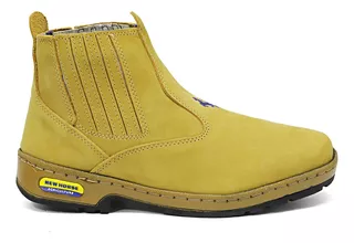 Bota Botina Masculina Couro Nobuck Fazenda Passeio & Serviço