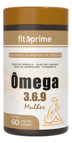 Ômega 3-6-9 Mulher Prímula Linhaça Borragem Vitamina E 60 Cápsulas