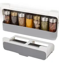 Comprar Organizador De Condimentos Especias 6 Tarros Vidrio Plegable