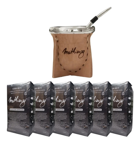 Yerba Mate Mathienzo Pack X6 X 500g + Mate Mathienzo Premium