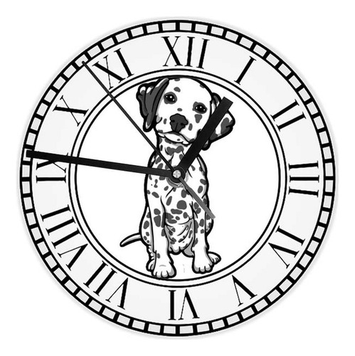 Reloj Redondo Madera Brillante Cachorros Mod 23