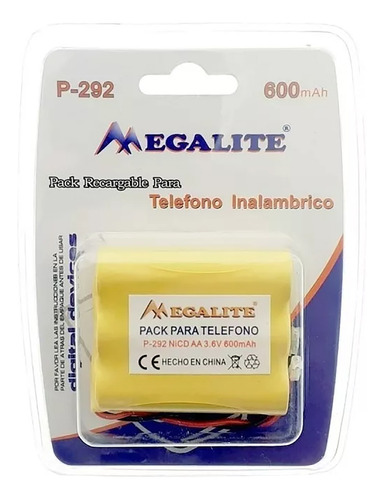 Pila Batería Pack Megalite Doble Aa 3,6v 600mah Recargable