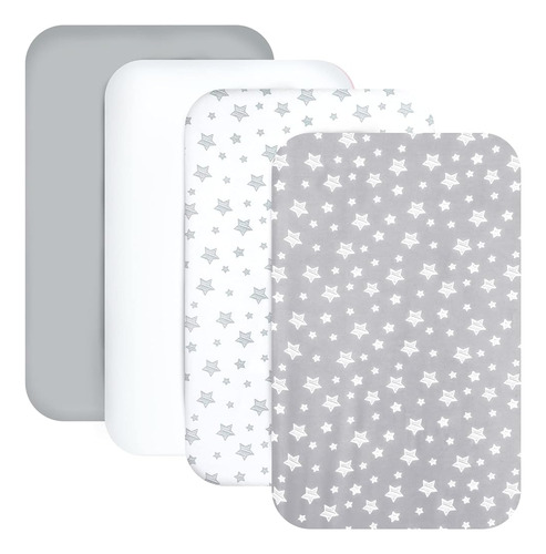 Mini Portable Crib Sheets 4 Pack Para Niños O Niñas (38  X 2