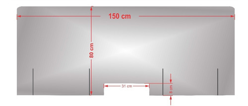 Protector Sanitario Mostrador Escritorio 150 X 80 Cm 3mm