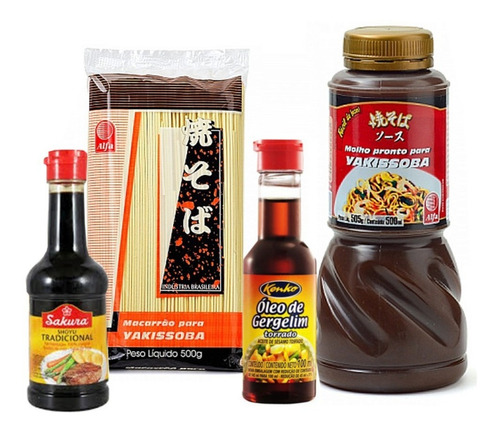 Kit Yakisoba Macarrão Shoyu Oléo Molho Comida Chinesa Hachi8