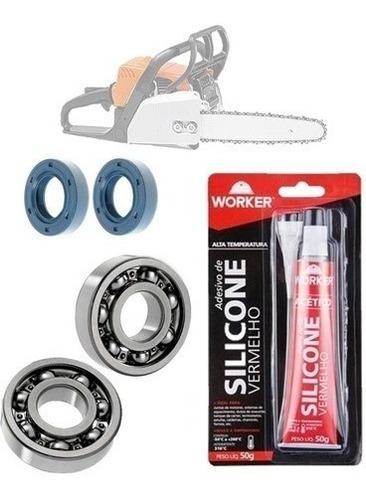 Kit Rolamento Retentores Para Motosserra Stihl Ms 170 / 180