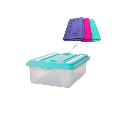 Caja Plastica Grande Contenedor Rectangular 36 L Apilable