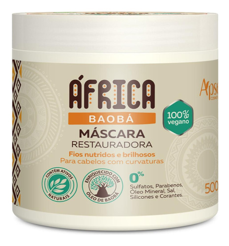 Máscara Restauradora Fios Nutridos África Baobá Apse 500g