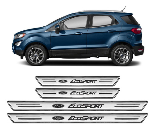 Soleira Platinum Ford Ecosport 2013 A 2020 4 Pçs Prata Sp111