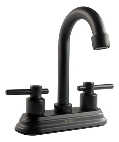 Meer - Mezcladora Lavabo Negro Mate, Acero Inox, Zinc, Latón