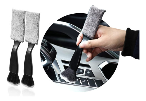 2 Cepillos De Doble Cabeza Para Limpieza De Coche, Cepillos