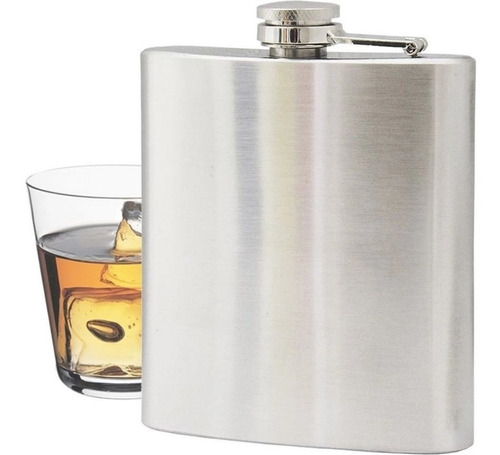 Whiskeira De Bolso Em Inox 230ml Liso