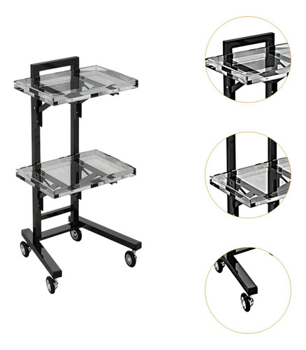 Carro Con Bandeja Para Salón De Belleza Con Ruedas, A