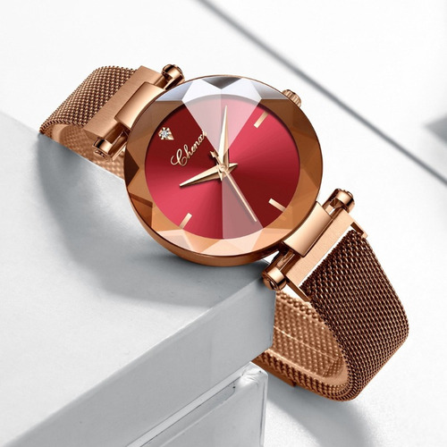 Chenxi Reloj De Cuarzo Con Cristal Geométrico Para Mujer