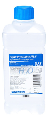 Solucion Agua Inyectable 1 Litro (2 Piezas) Pisa