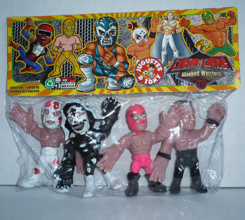 Luchadores La Parka - Set De 4 Juguete Lucha Libre Bootleg