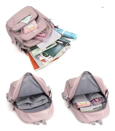 Mochilas Grandes Para Mujer Mochilas Aesthetic Color Gris