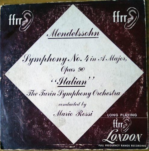 Lp Vinilo Mendelssohn - Symphony No. 4 In A Mayor Opus 90   