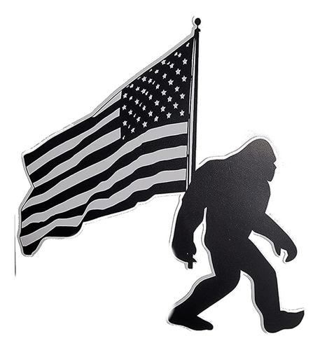 Bigfoot Sasquatch Bandera Estadounidense Duradera De Ca...