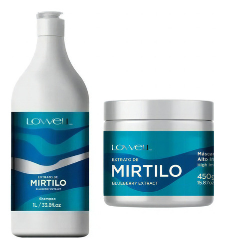 Kit Lowell Shampoo Extrato De Mirtilo 1l + Máscara 450g