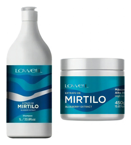  Kit Lowell Shampoo Extrato De Mirtilo 1l + Máscara 450g