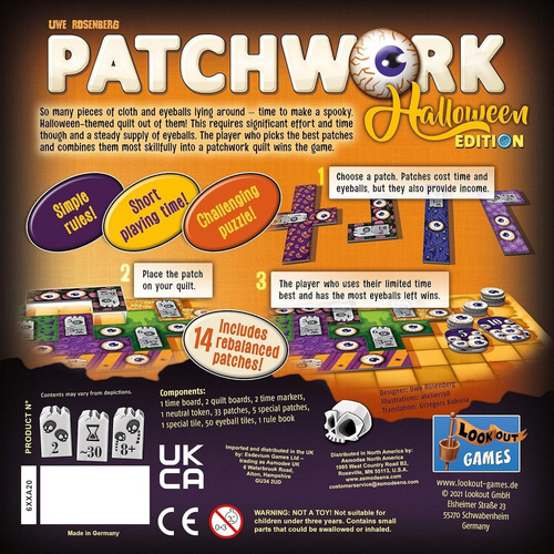 Juego De Mesa Patchwork Halloween Edition: ¡un Espeluznante
