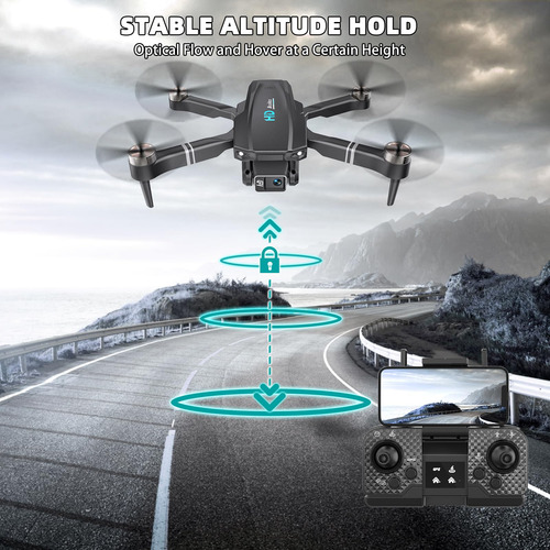 Drone Rc Quadcopter 4k Plegable Motor Sin Escobillas H16