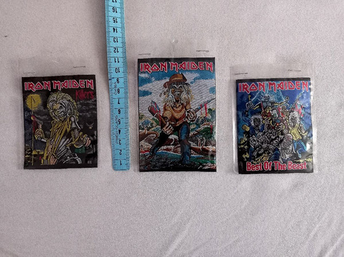 Set 3 Parches Bordados Hilo Detallado Iron Maiden 10cm Aprox