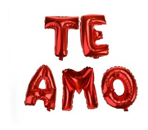 Kit Set Globos Rojos, Te Amo, San Valentín 14 De Febrero