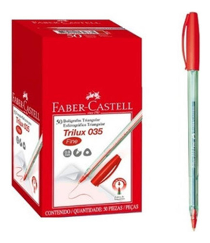 Lápiz De Pasta Faber Trilux 032 Rojo