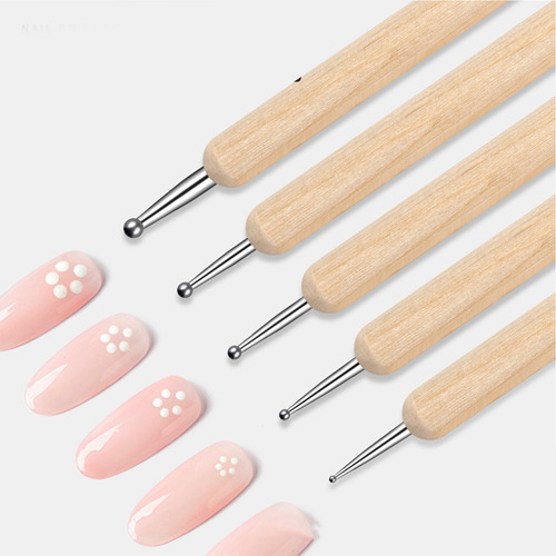 Puntero De Doble Punta De Decoracion Para Uñas Artes 5pcs