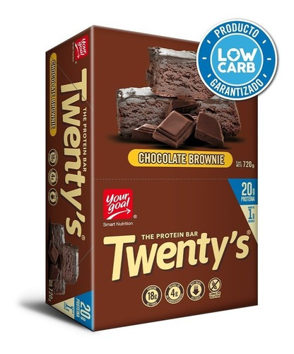 Barras De Proteina Yourgoal Twentys 12u Chocolate Brownie