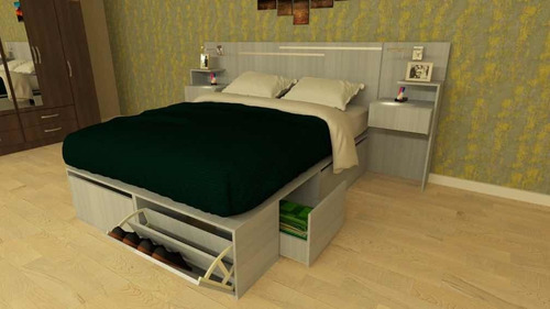 Imagen 3 de 4 de Cama Box Base Sommiers Cajones Multifunción - 1.60 Hot Sale
