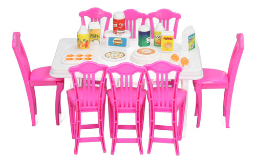 Juego De Muebles Dollhouse 1:12 Mesa De Comedor Para Niños B