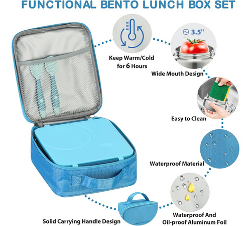 Fiambrera Bento Para Niños Con Termo Para Sopa De 8 Oz,...