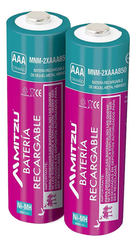 Batería Recargable Aaa De Ni-mh Mnm-2xaaa850