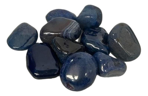 Pedra Rolada Ágata Azul 3 A 4 Cm Pacote 200g