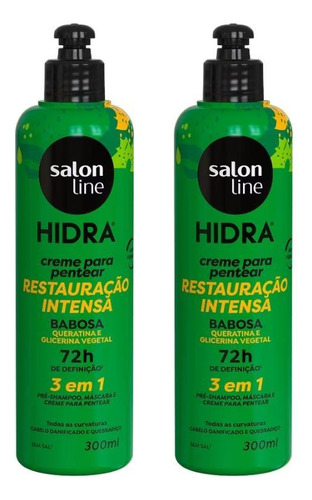 Creme Para Pentear Salon Line 300ml Hidrata 3em1 Babosa- 2un